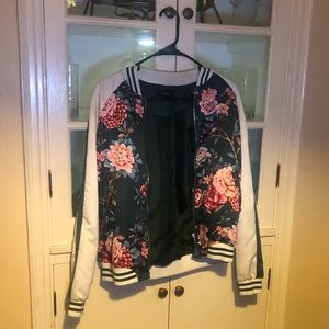 Forever 21 Floral bomber jacket